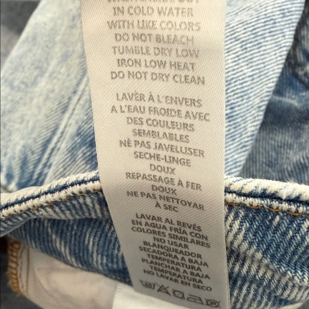 GOOD AMERICAN Women's Light Blue Distressed Wide Leg Jeans size 00/24 - Picture 13 of 14